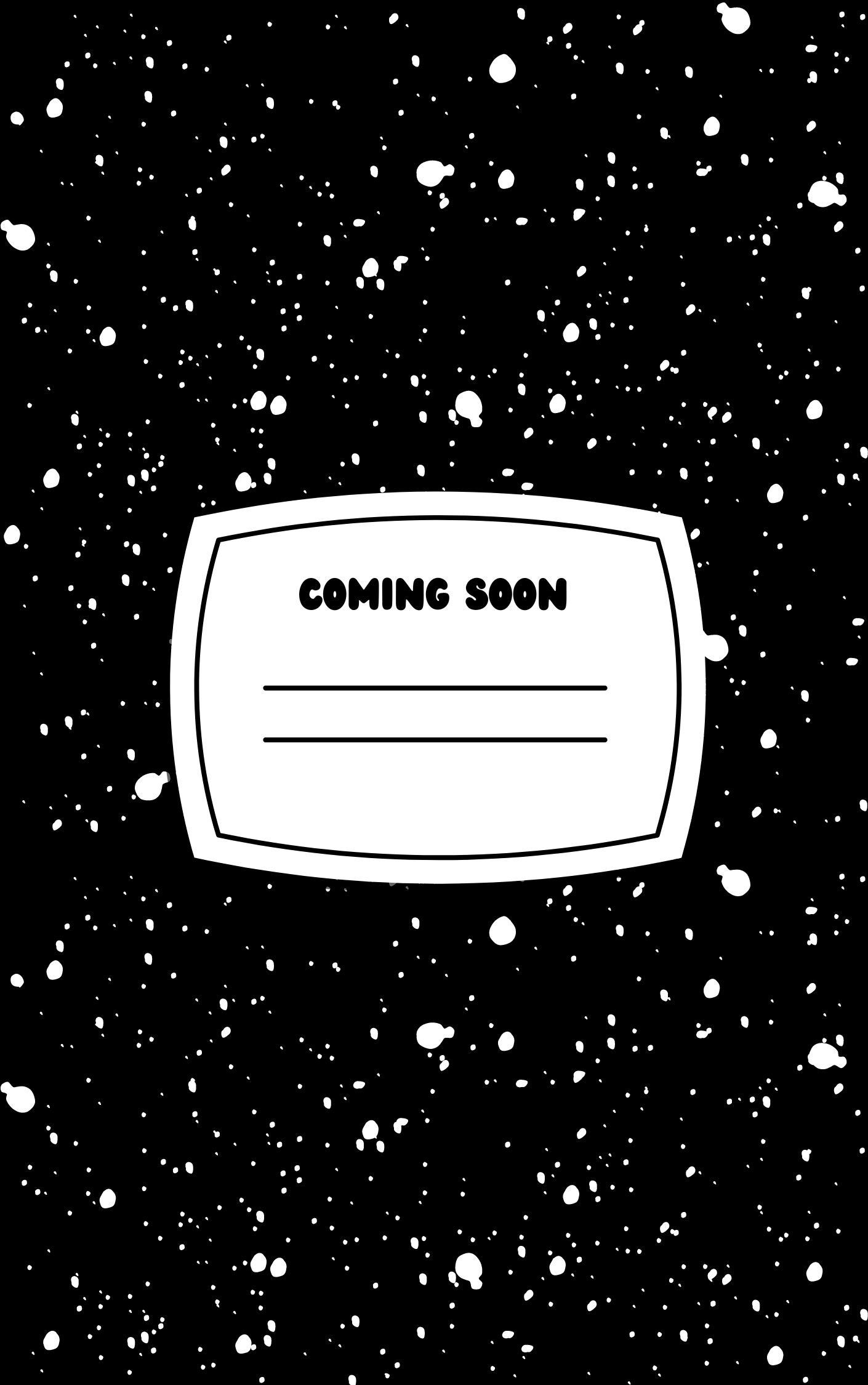 Notebook cover with the words "coming soon"